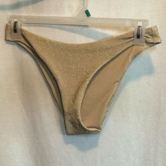 aerie Other - AA-574 Aerie‎ NWOT Cheeky Metallic Gold Summer Swim Bottoms Size L